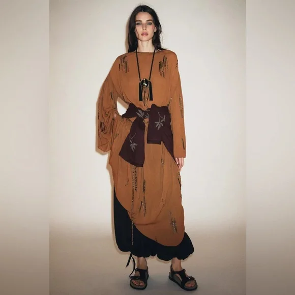 ZARA ZW COLLECTION BEADED DRESS - Picture 11 of 16